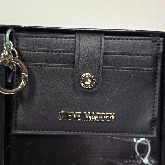 NWT Steve Madden Backpack Black/White Tweed Plaid Mini - Picture 6 of 8